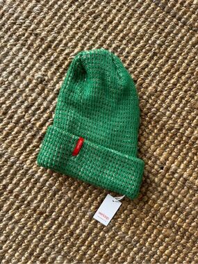 Verloop Kids Green Ribbed Knit Beanie with Folded Cuff